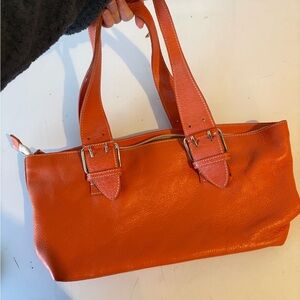 Orange Leather y2k shoulder bag(needs slight cleaning)